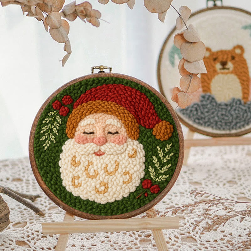 Santa Claus Punch Needle Kit - Creative Christmas Decoration | Unique Handmake Craft - image 2