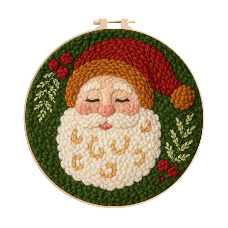 Santa Claus Punch Needle Kit - Creative Christmas Decoration | Unique Handmake Craft - Santa Claus Punch Needle Kit - image 0