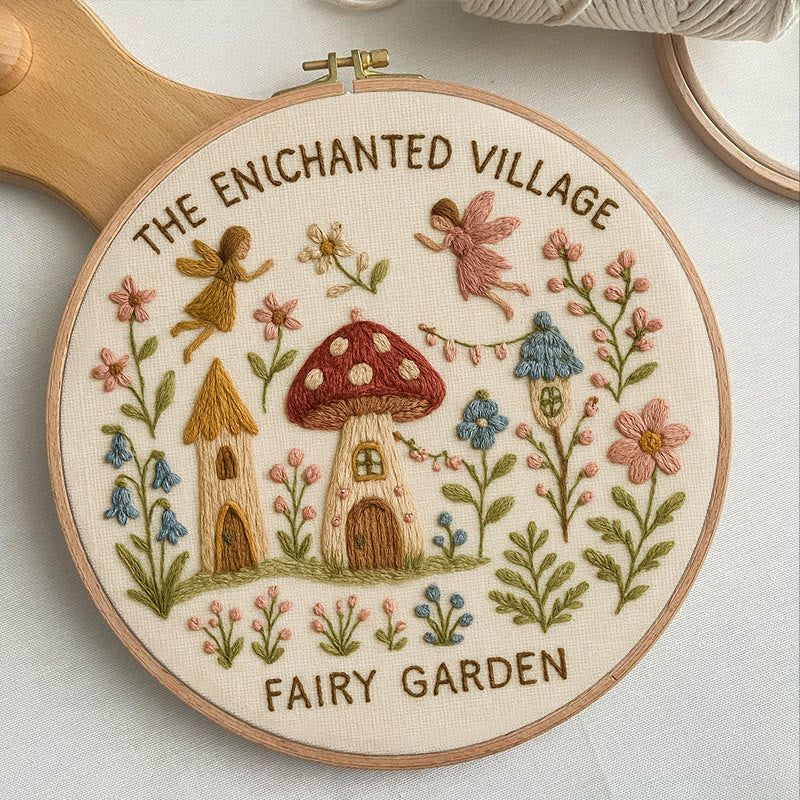 Rubbyoo Embroidery Kit - Enchanted Village  | Unique Home Decor - image 3