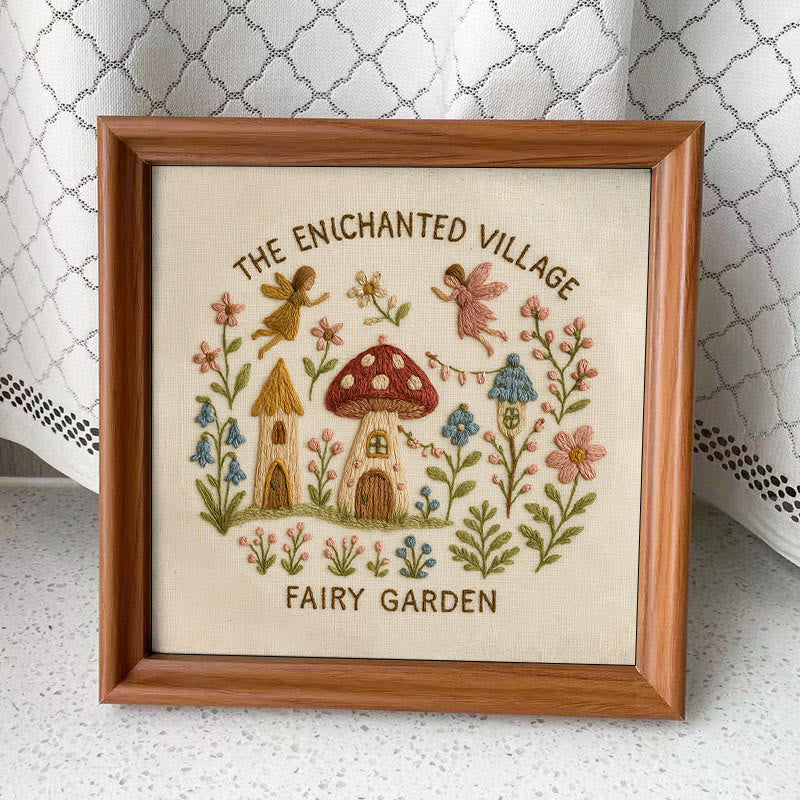 Rubbyoo Embroidery Kit - Enchanted Village  | Unique Home Decor - Embroidery Kit Plus An Extra Frame - image 9