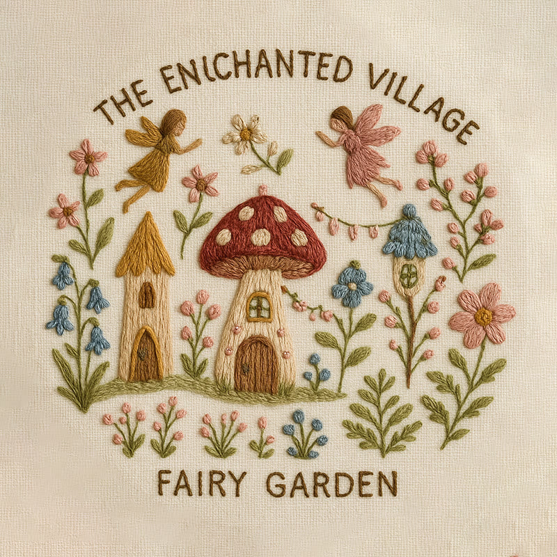 Rubbyoo Embroidery Kit - Enchanted Village  | Unique Home Decor - image 8