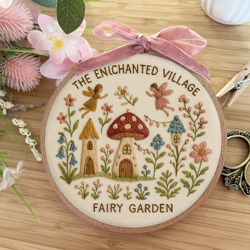 Rubbyoo Embroidery Kit - Enchanted Village  | Unique Home Decor - image 5