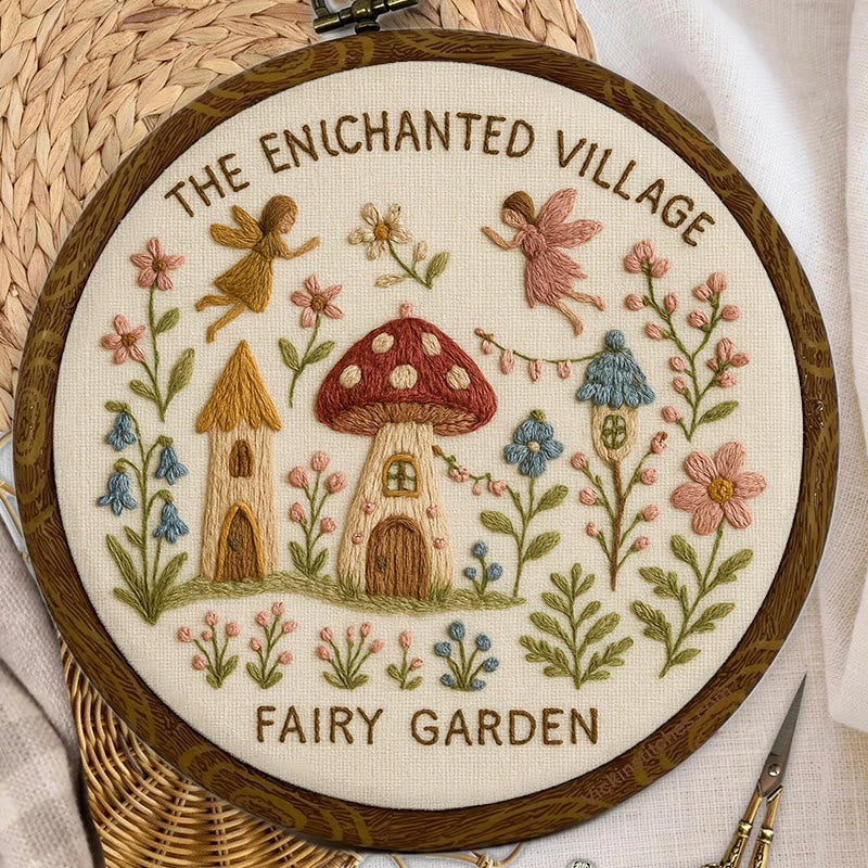 Rubbyoo Embroidery Kit - Enchanted Village  | Unique Home Decor - image 2