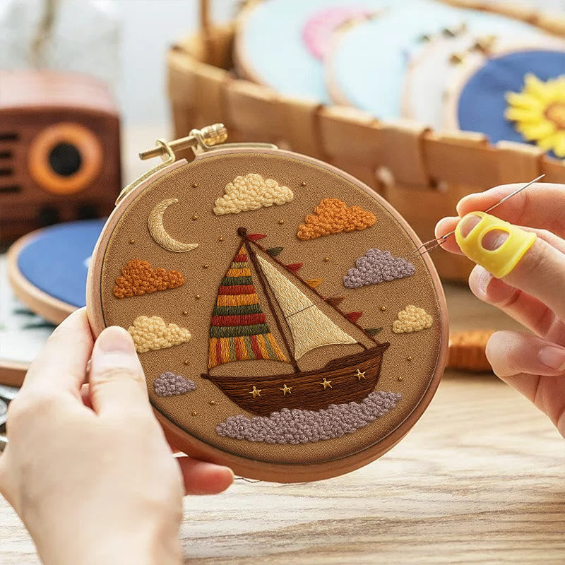 Rubbyoo Embroidery Kit - Sail Boat | Whimsical Wall Handicraft  - image 6