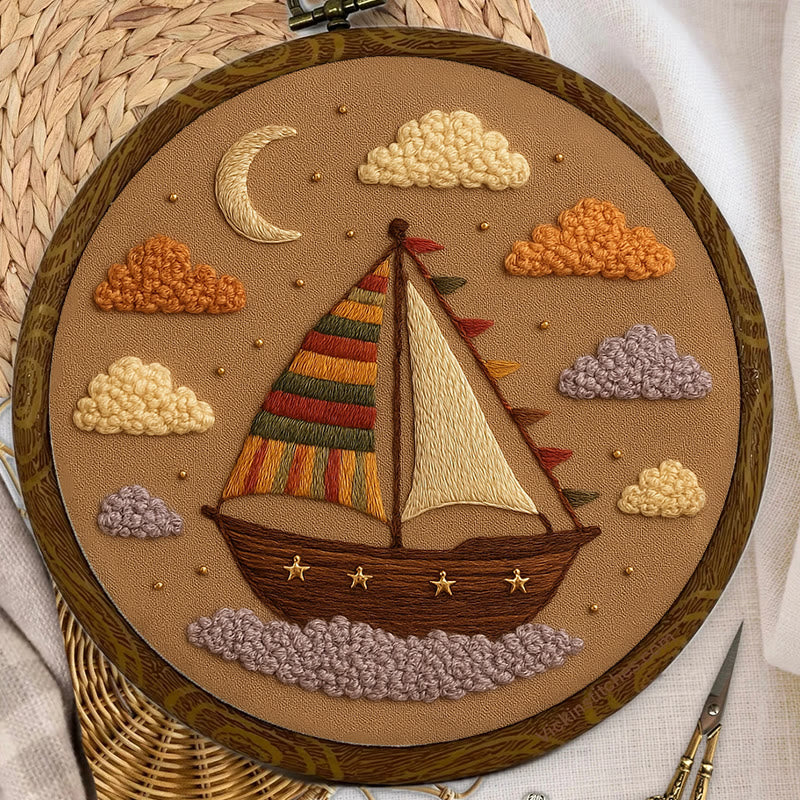 Rubbyoo Embroidery Kit - Sail Boat | Whimsical Wall Handicraft  - image 2