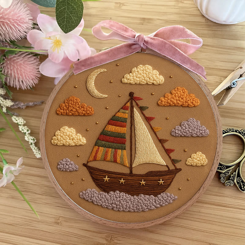 Rubbyoo Embroidery Kit - Sail Boat | Whimsical Wall Handicraft  - image 5