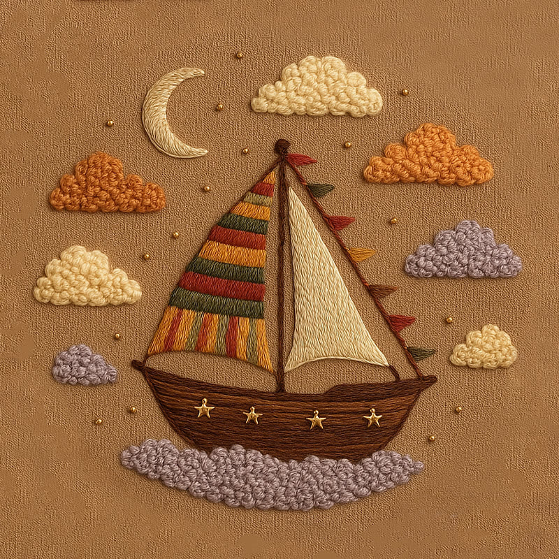Rubbyoo Embroidery Kit - Sail Boat | Whimsical Wall Handicraft  - image 9