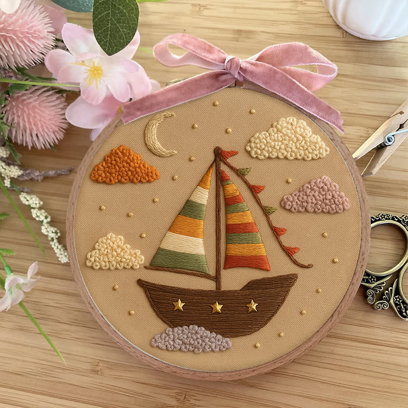 Rubbyoo Embroidery Kit - Colourful Boat | Starter Handmade Craft - image 4