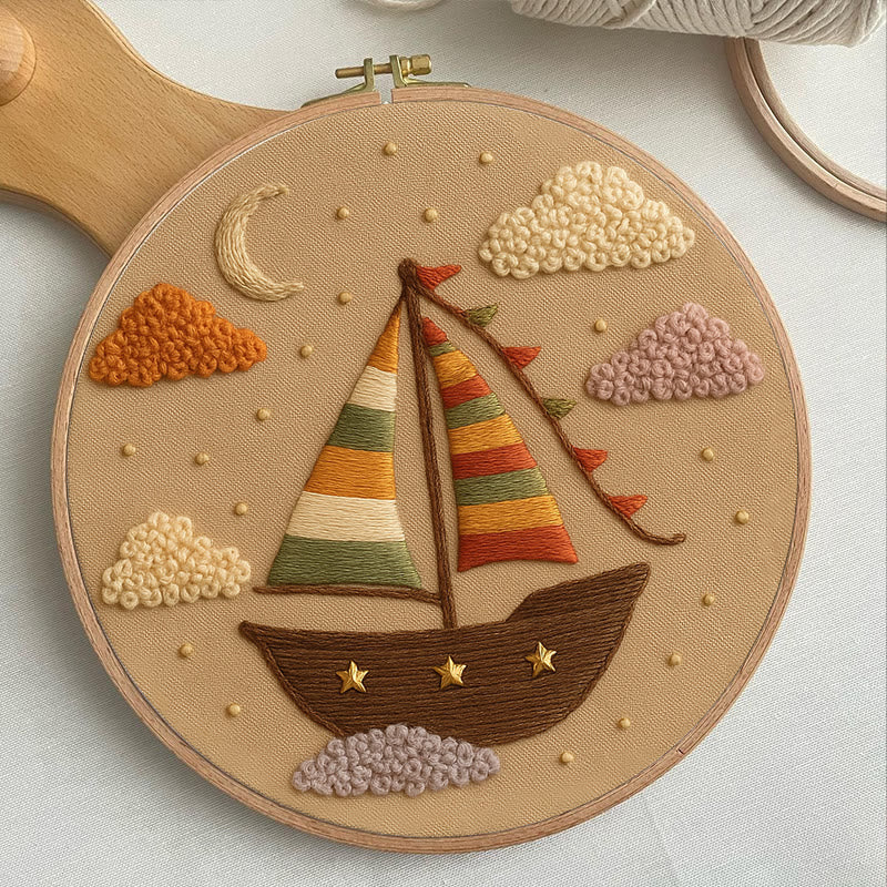 Rubbyoo Embroidery Kit - Colourful Boat | Starter Handmade Craft - image 3