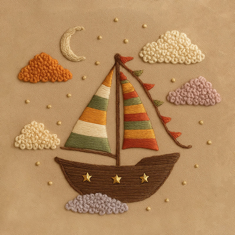 Rubbyoo Embroidery Kit - Colourful Boat | Starter Handmade Craft - image 9