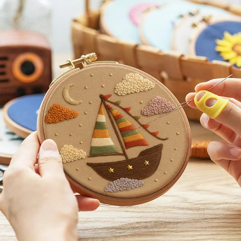 Rubbyoo Embroidery Kit - Colourful Boat | Starter Handmade Craft - image 5