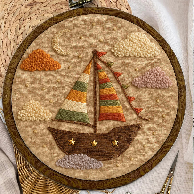 Rubbyoo Embroidery Kit - Colourful Boat | Starter Handmade Craft - image 2