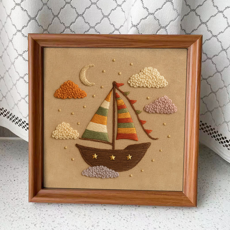 Rubbyoo Embroidery Kit - Colourful Boat | Starter Handmade Craft - Embroidery Kit Plus An Extra Frame - image 8