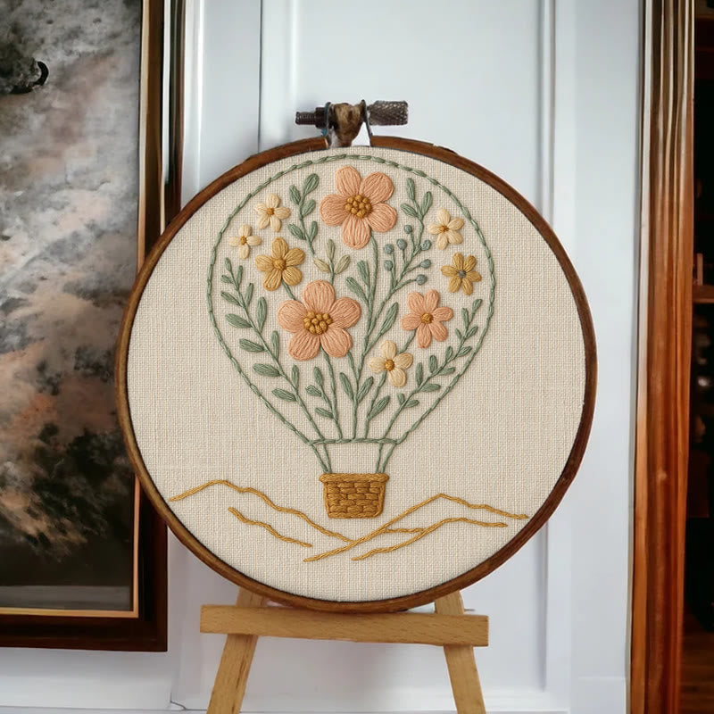 Rubbyoo Embroidery Kit - Floral Hot Air Balloon | Creative Room Decor - image 6