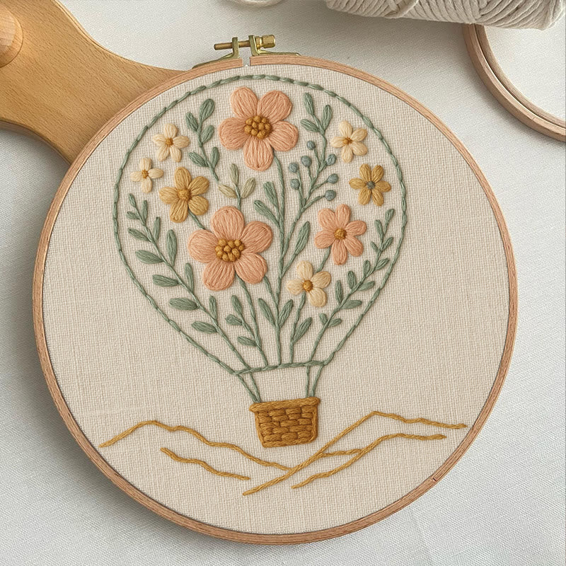 Rubbyoo Embroidery Kit - Floral Hot Air Balloon | Creative Room Decor - image 3