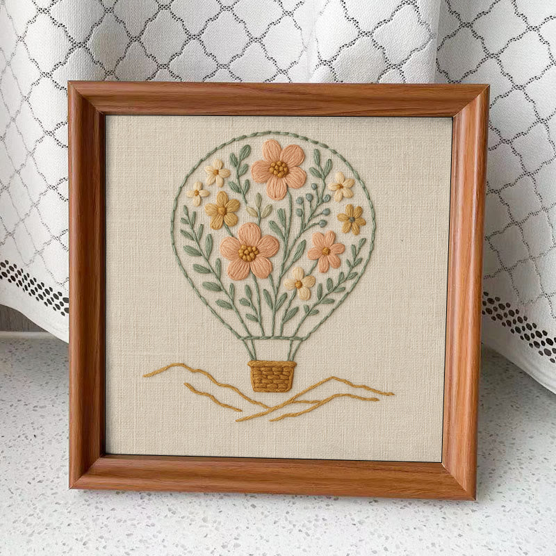 Rubbyoo Embroidery Kit - Floral Hot Air Balloon | Creative Room Decor - Embroidery Kit Plus An Extra Frame - image 8