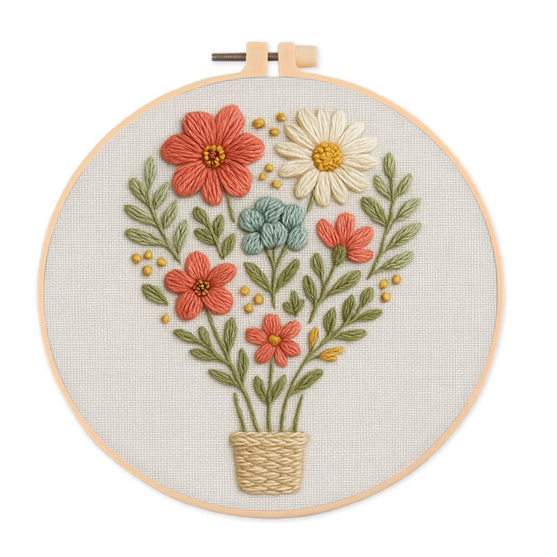 Rubbyoo Embroidery Kit - Fling Hot Air Balloon | Charming Needlework Gifts - 20*20cm - image 0