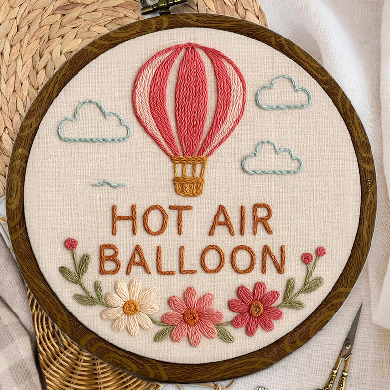 Rubbyoo Embroidery Kit - Romantic Hot Air Balloon | Nice Gift For Lovers - image 1