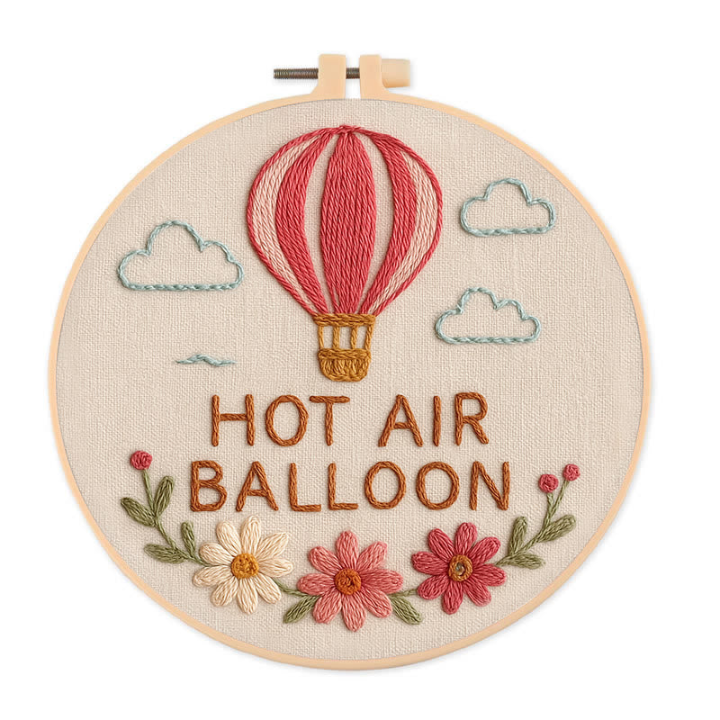 Rubbyoo Embroidery Kit - Romantic Hot Air Balloon | Nice Gift For Lovers - 20*20cm - image 0
