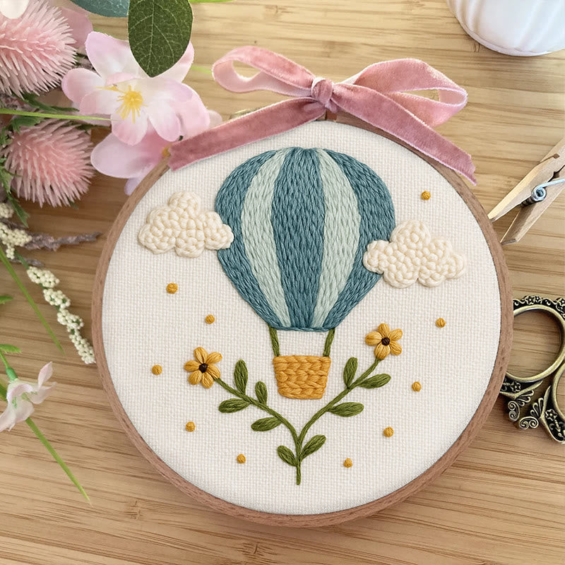 Rubbyoo Embroidery Kit - Blue Hot Balloon | Handmake Art Work  - image 6