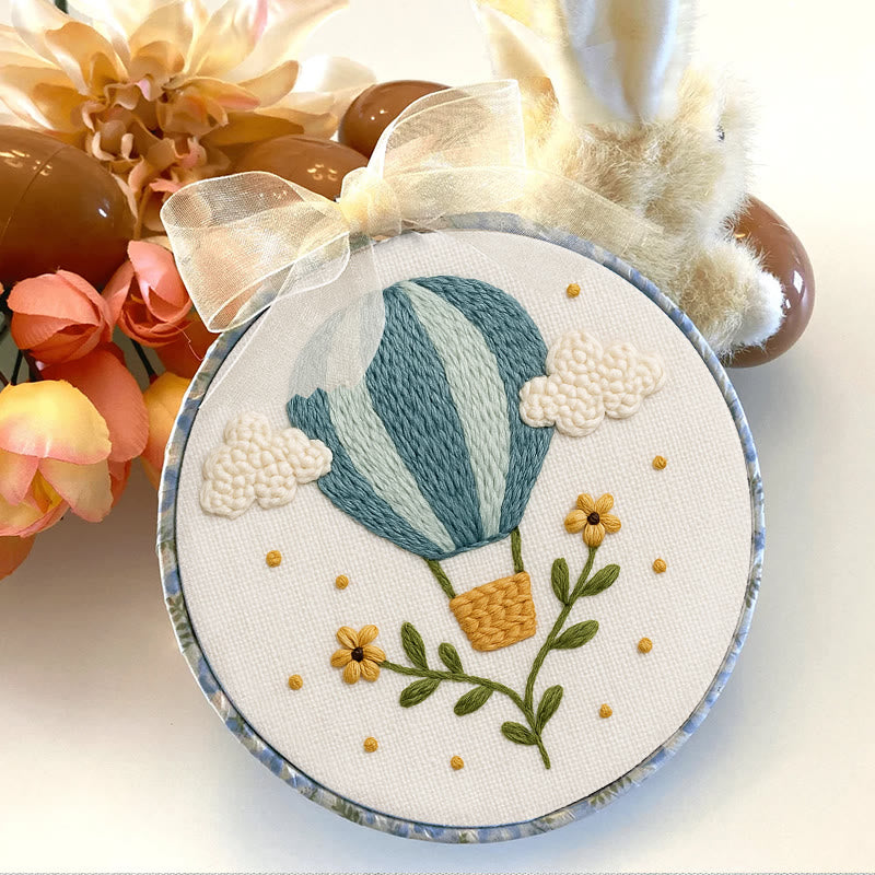 Rubbyoo Embroidery Kit - Blue Hot Balloon | Handmake Art Work  - image 4