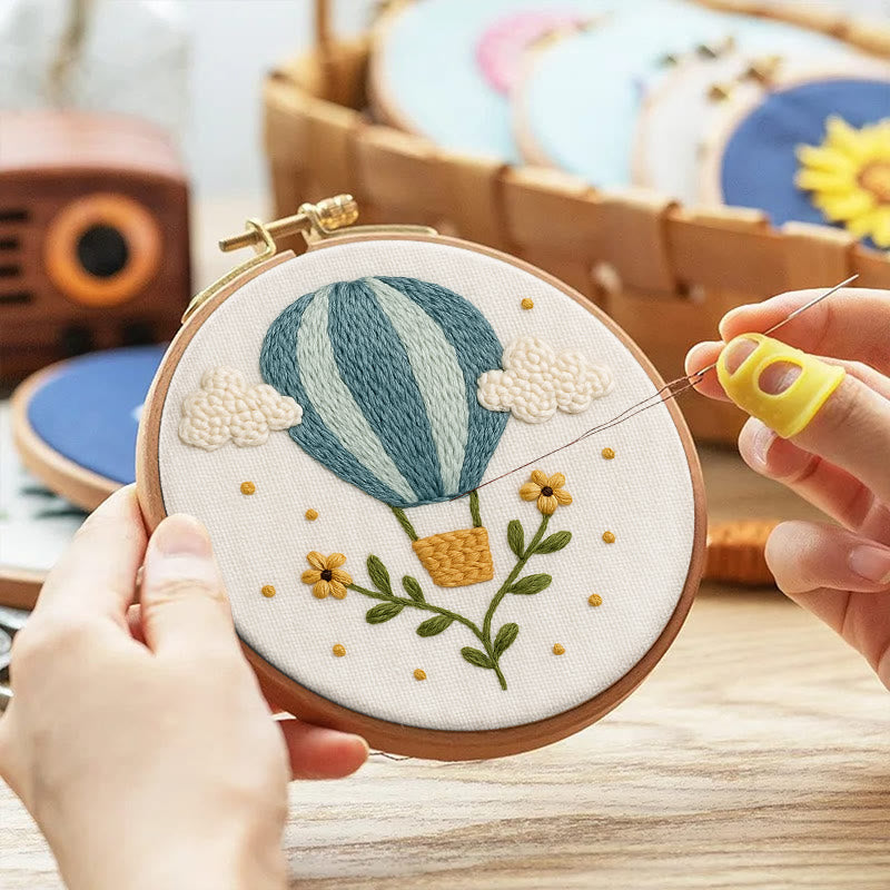 Rubbyoo Embroidery Kit - Blue Hot Balloon | Handmake Art Work  - image 7