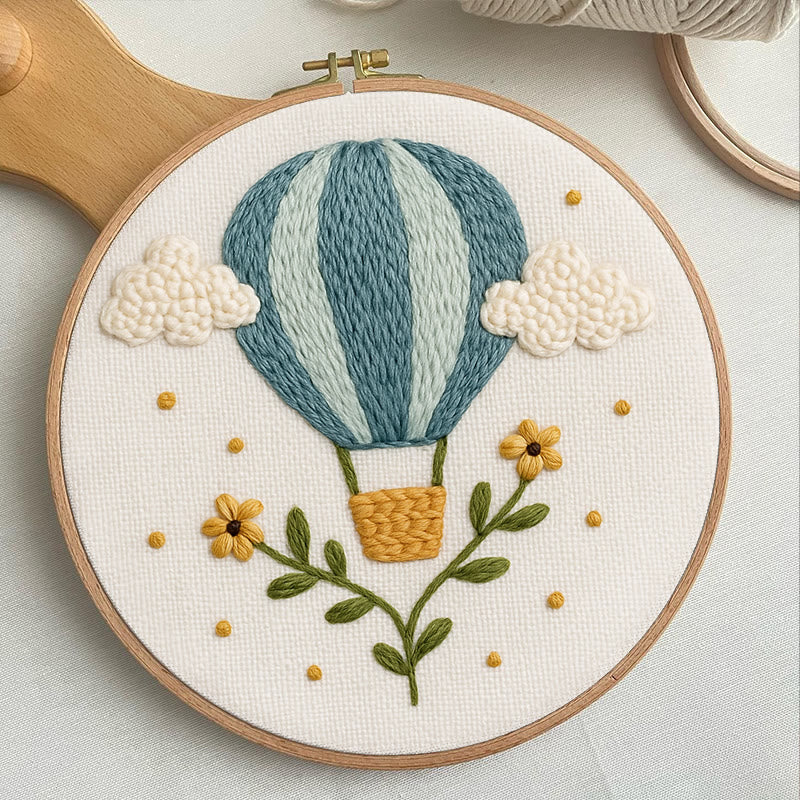 Rubbyoo Embroidery Kit - Blue Hot Balloon | Handmake Art Work  - image 3