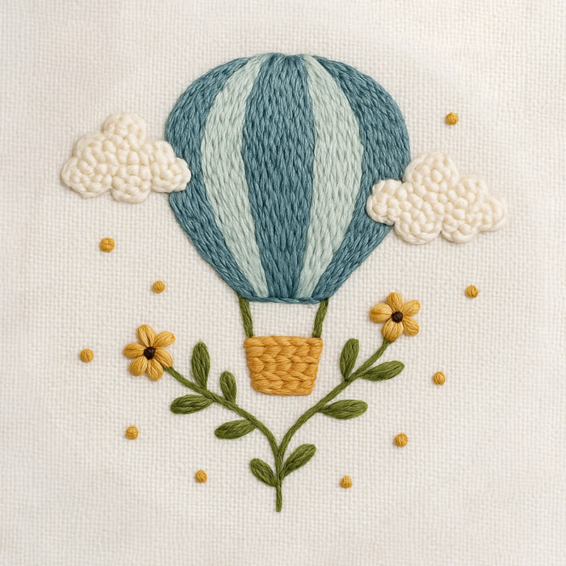 Rubbyoo Embroidery Kit - Blue Hot Balloon | Handmake Art Work  - image 9