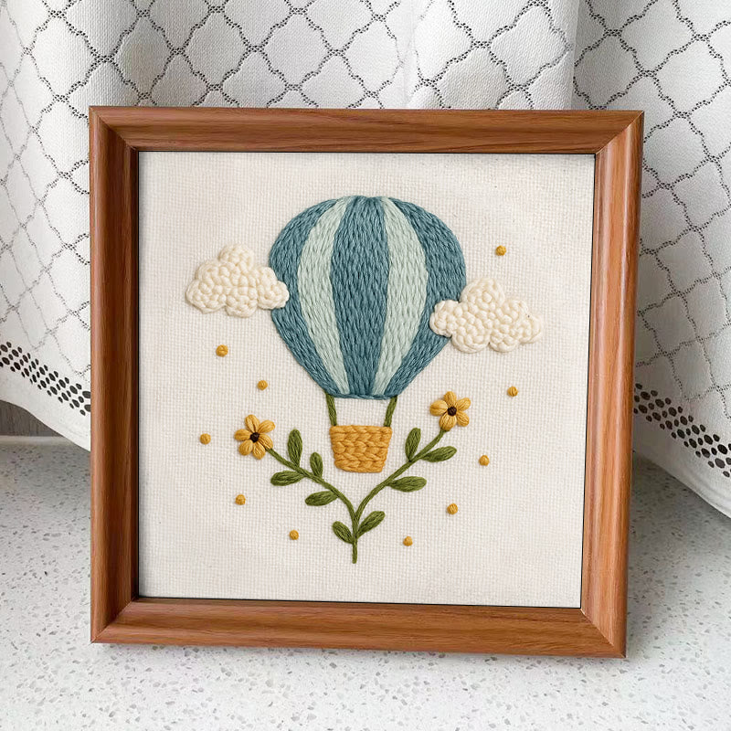 Rubbyoo Embroidery Kit - Blue Hot Balloon | Handmake Art Work  - Embroidery Kit Plus An Extra Frame - image 8