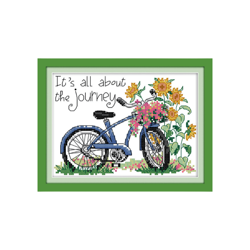 Cross Stitch Kit - Floral Bicycle | Diy Handmake Craft  - Floral Bicycle - image 0