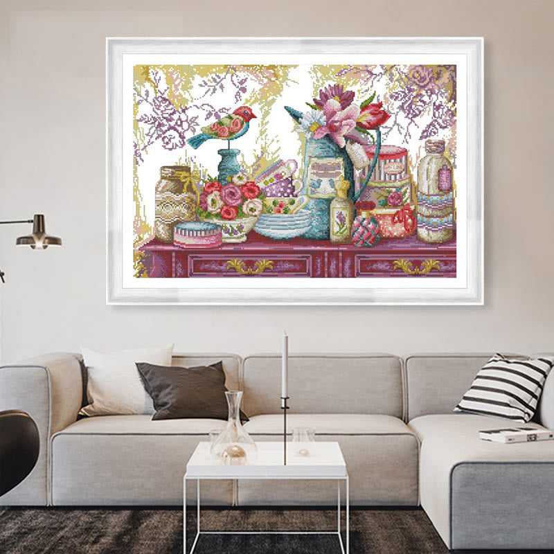 Cross Stitch Kit - Exquisite Cabinet | Great Housewarming Gifts - image 1