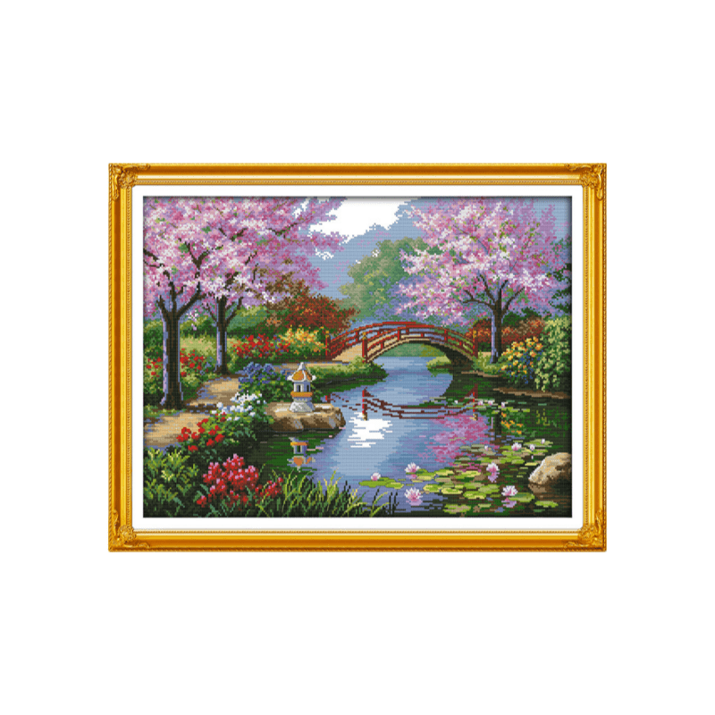 Cross Stitch Kit - Beautiful River Veiw | Office Ornament Gifts - Beautiful River Veiw - image 0