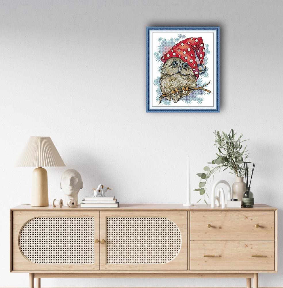 Cross Stitch Kit - Sleepy Owl | Unique Animal Handicraft - image 3