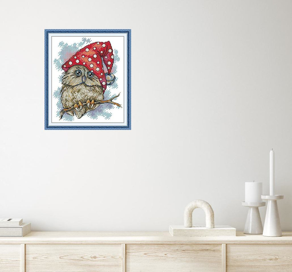 Cross Stitch Kit - Sleepy Owl | Unique Animal Handicraft - image 2