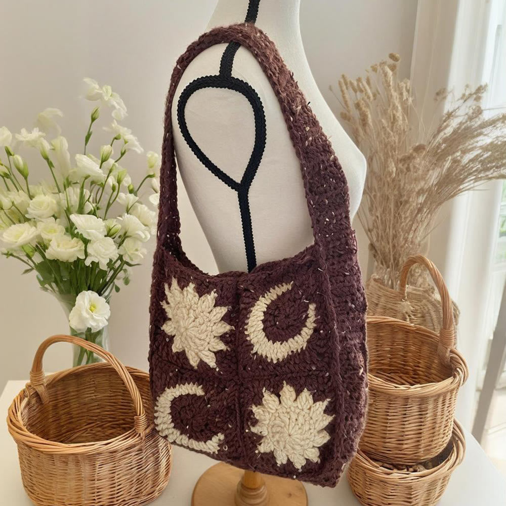 Diy Handmade Crochet Bag Kit - Charming Boho Bag | Easy Crochet Handicraft - Brown - image 3