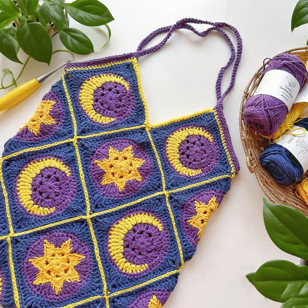 Diy Handmade Purple Crochet Bag Kit - Charming Bag Craft | Gifts For Her - Purple Crochet Bag Kit - image 0
