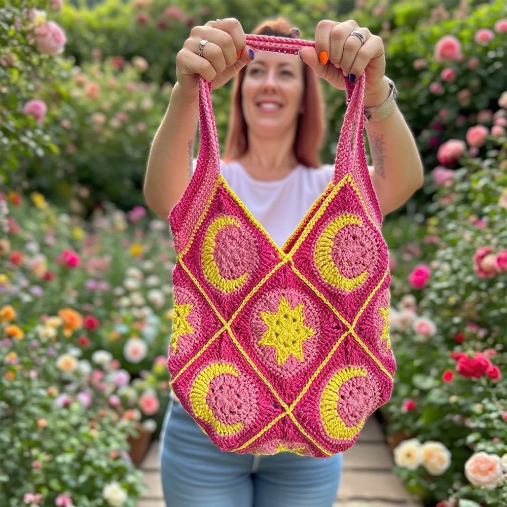 Diy Handmade Pink Crochet Bag Kit - Attractive Needle Artwork | Gifts For Friends - image 1