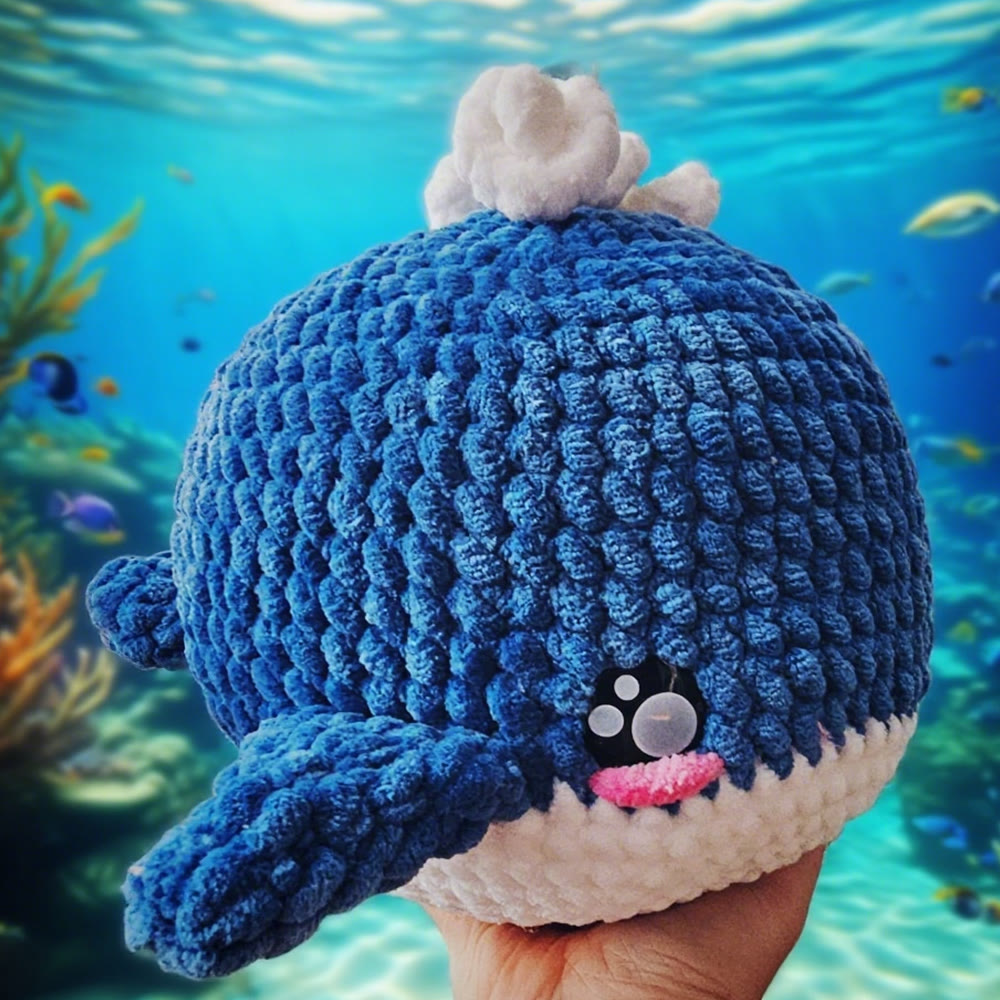 Diy Handmade Crochet Whale Kit - Unique Crochet Dolls | Beginner-friendly Needle Craft - Blue - image 0