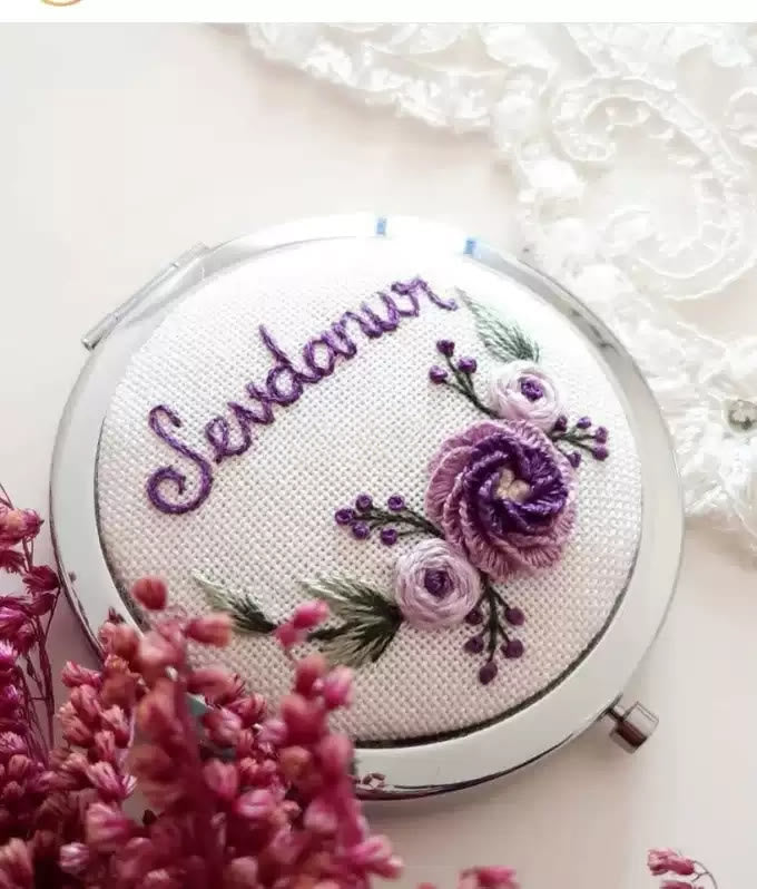 Embroidery Mirror Kit | Floral Handmade Craft | Nice Gifts For Her - image 1