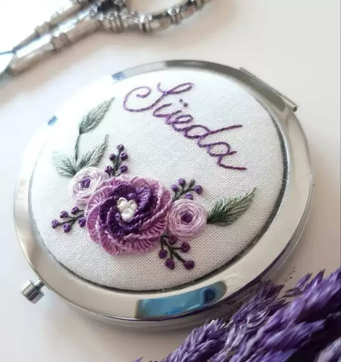 Embroidery Mirror Kit | Floral Handmade Craft | Nice Gifts For Her - B - image 2