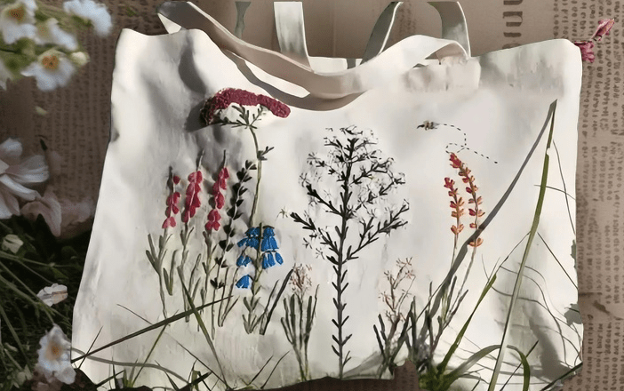  Embroidery Tote Bag Kits | Beautiful Needle Art | Unique Shoulder Bag - image 1