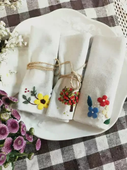 Embroidery Coasters Kit | Creative Handmake Craft | Unique Housewarming Gift  - 3-piece coaster kit - image 3