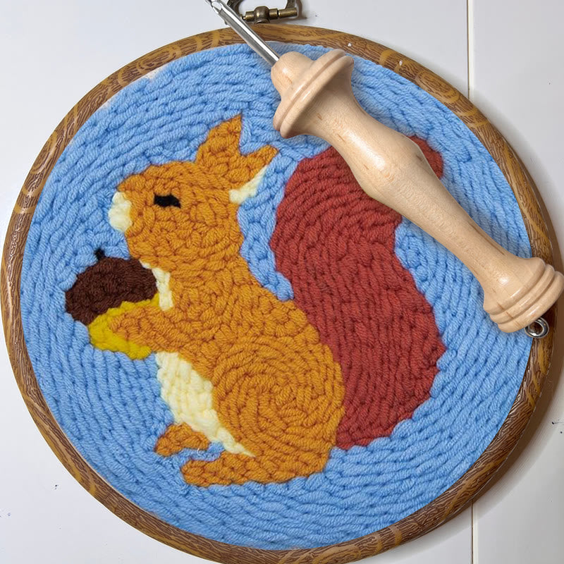 Squirrel With Pine Cones  Punch Needle  Kit - Nice Diy Craft | Perfect Wall Decor - image 3