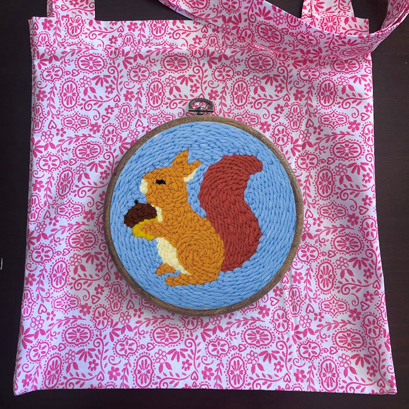 Squirrel With Pine Cones  Punch Needle  Kit - Nice Diy Craft | Perfect Wall Decor - image 9