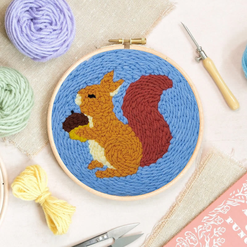 Squirrel With Pine Cones  Punch Needle  Kit - Nice Diy Craft | Perfect Wall Decor - image 7