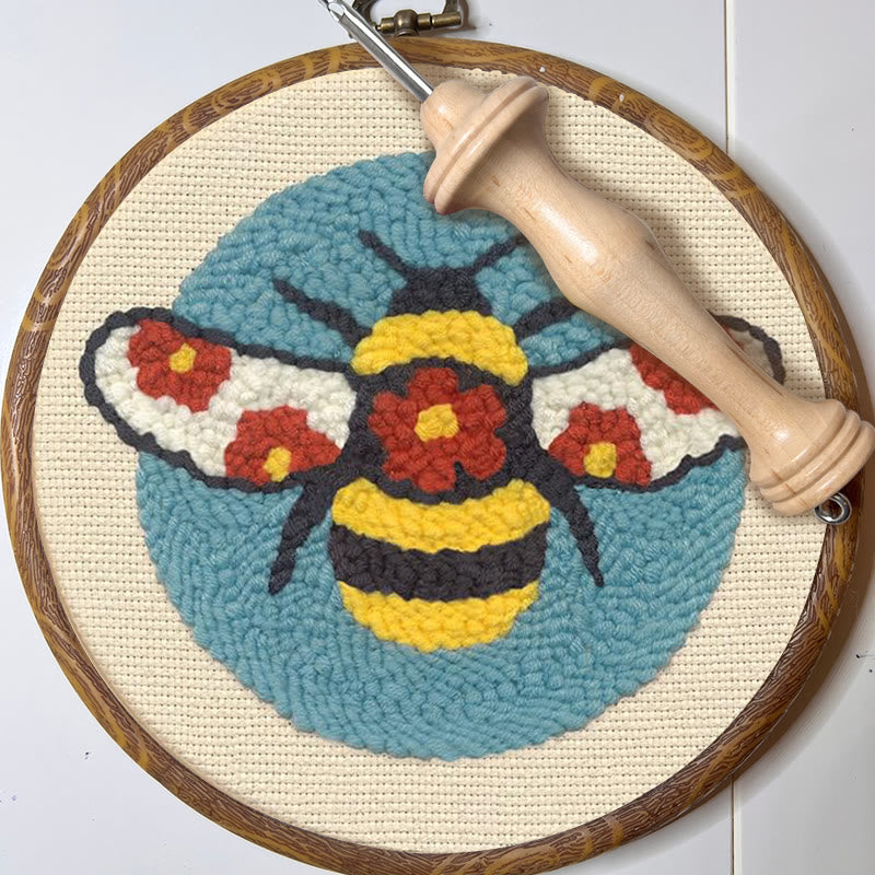 Floral Bee Punch Needle  Kit - Easy Starter Needlework | Unique Handmade Gifts - image 8