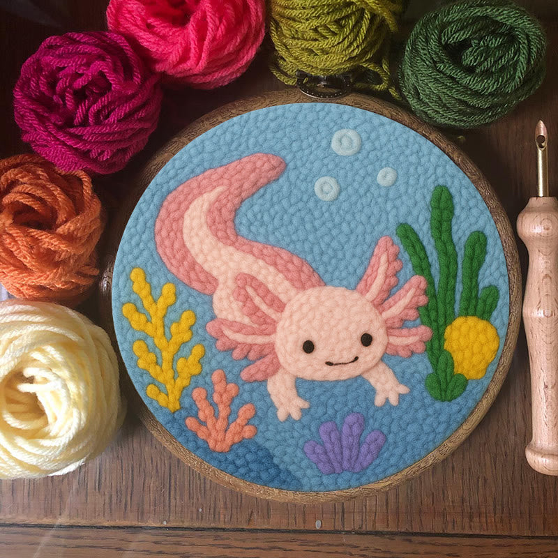 Axolotl Punch Needle  Kit - Cute Ocean Animal | Easy To Beginner - image 4