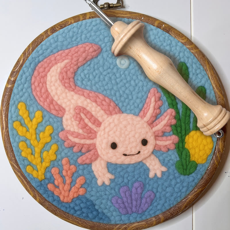 Axolotl Punch Needle  Kit - Cute Ocean Animal | Easy To Beginner - image 8