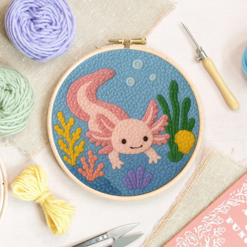 Axolotl Punch Needle  Kit - Cute Ocean Animal | Easy To Beginner - image 5