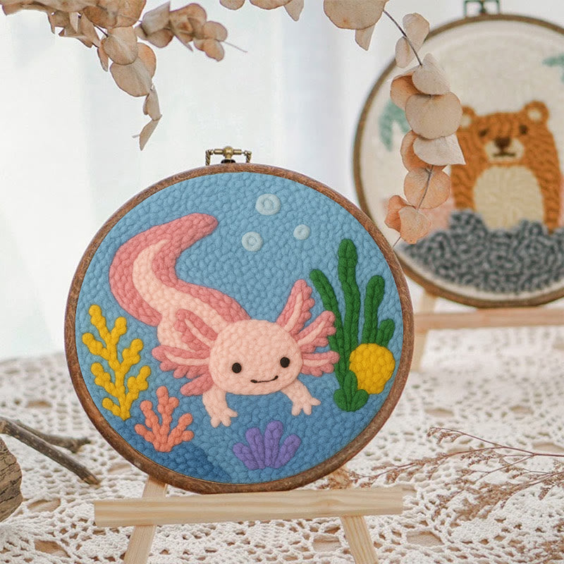 Axolotl Punch Needle  Kit - Cute Ocean Animal | Easy To Beginner - image 7